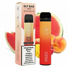 Электронные сигареты Elf Bar 3600 Mango Peach Watermelon (Ельф бар Манго Персик Арбуз)
